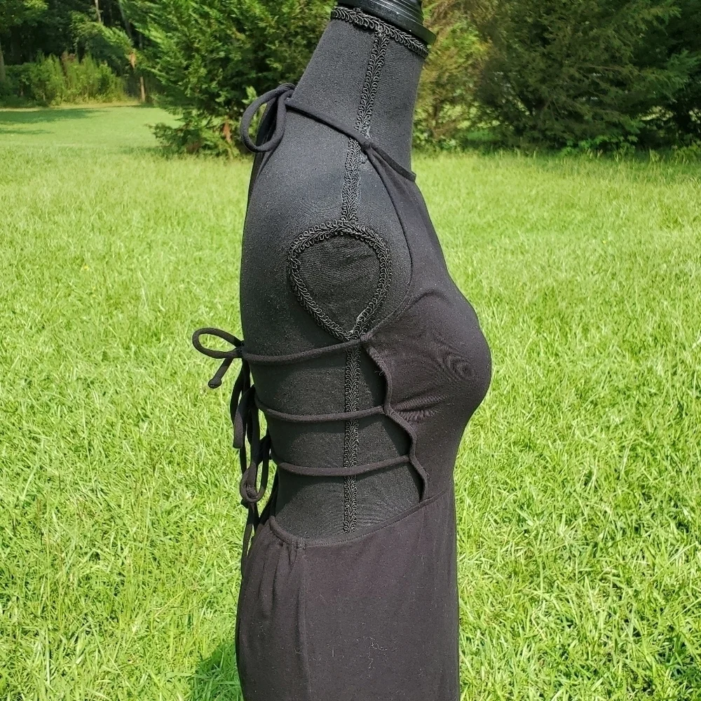 Black backless maxi tshirt dress small EUC - Picture 5 of 7